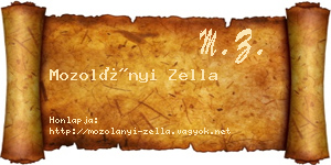 Mozolányi Zella névjegykártya